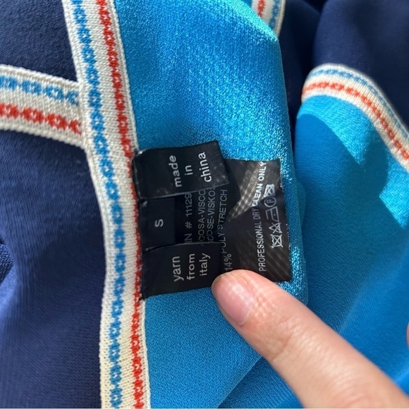 Derek Lam Colorblocked Stretch Knit Dress in Blue‎ sz S - Picture 4 of 5